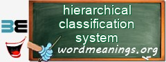 WordMeaning blackboard for hierarchical classification system